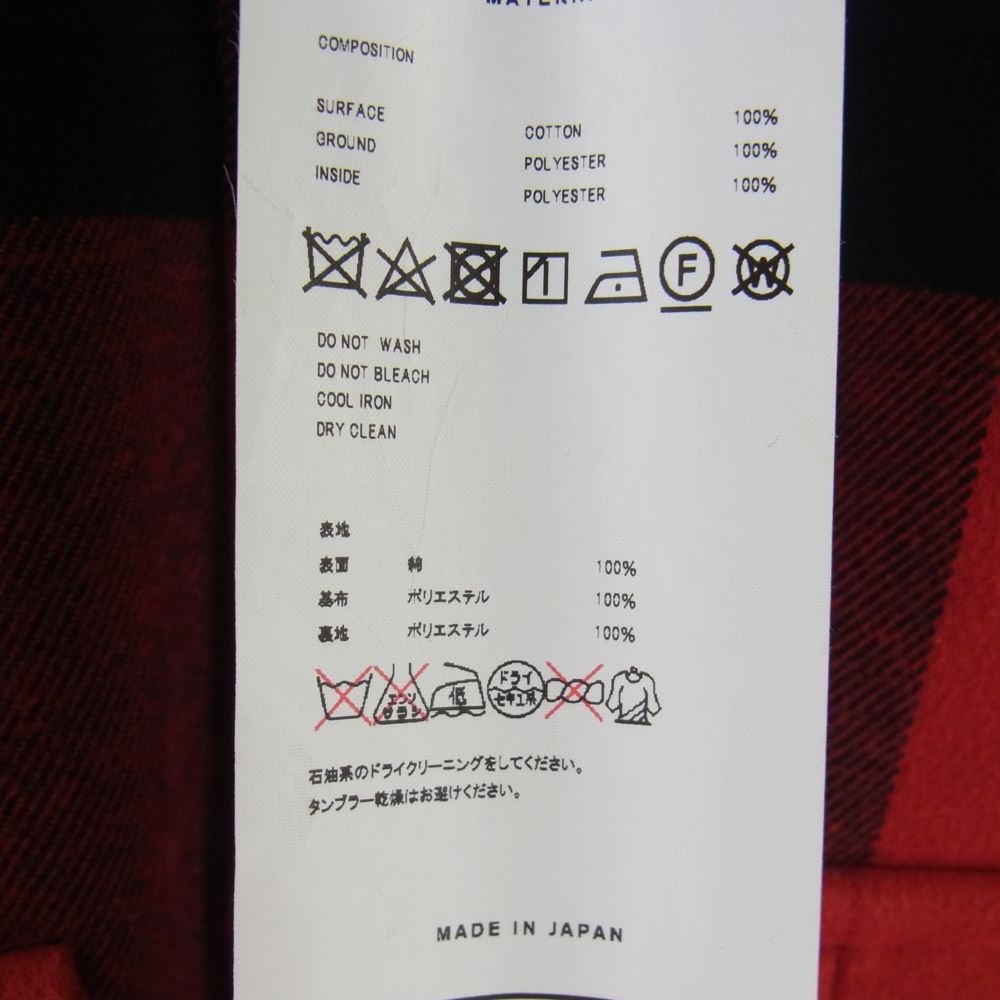 ダブレット 18AW 18AW13CO25 OVERSIZED BONDING BUFFALO CHECK オーバーサイズ ボンディング バッファロー チェックシャツ ジャケット レッド系 M【中古】
