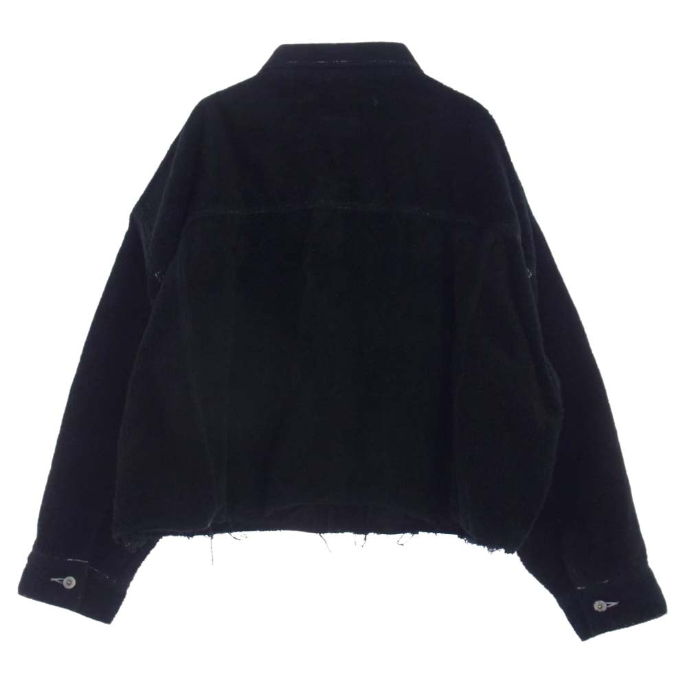 ダブレット 22AW 22AW19BL151 CUT OFF FUZZY JACKET BLACK カット オフ ジャケット ブラック系 S【中古】