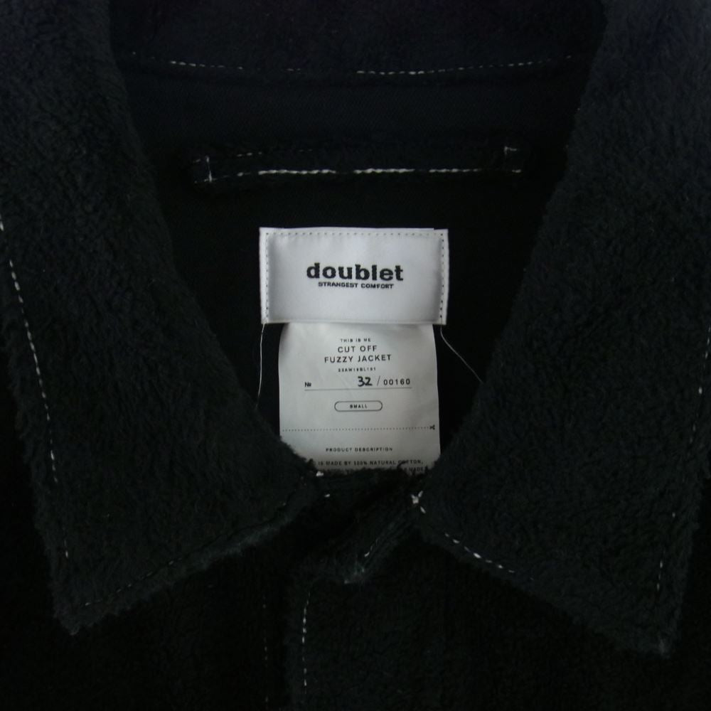 ダブレット 22AW 22AW19BL151 CUT OFF FUZZY JACKET BLACK カット オフ ジャケット ブラック系 S【中古】