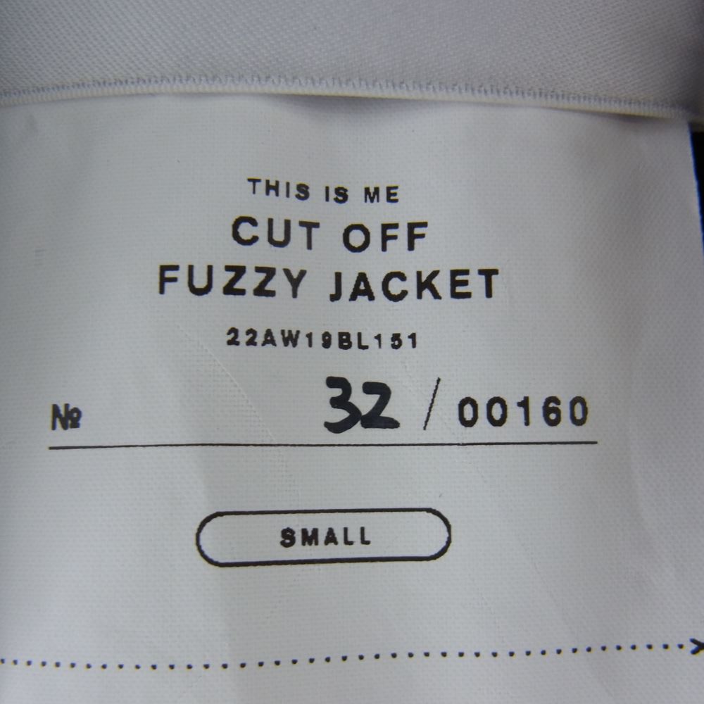 ダブレット 22AW 22AW19BL151 CUT OFF FUZZY JACKET BLACK カット オフ ジャケット ブラック系 S【中古】