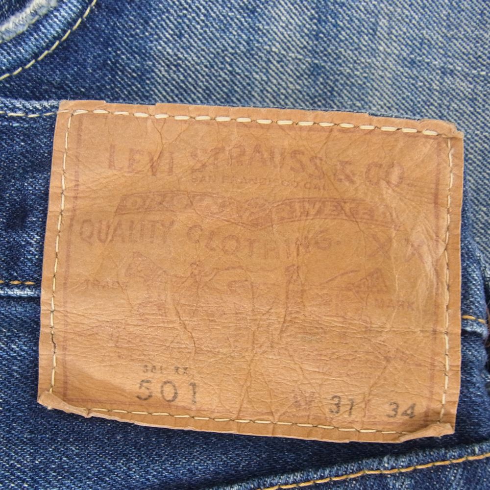 Levi's リーバイス 66501-0015 復刻 1966年 日本製 モデル ボタンフライ ストレート デニム パンツ インディゴブルー系 31インチ【中古】