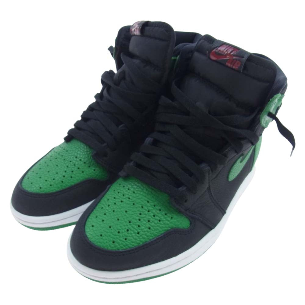 NIKE AIR JORDAN ナイキ ジョーダン 555088-030 1 Retro High OG Black/Pine Green AJ1 レトロ ハイ OG ブラック/パイングリーン スニーカー ブラック系 グリーン系 26.5cm【美品】【中古】