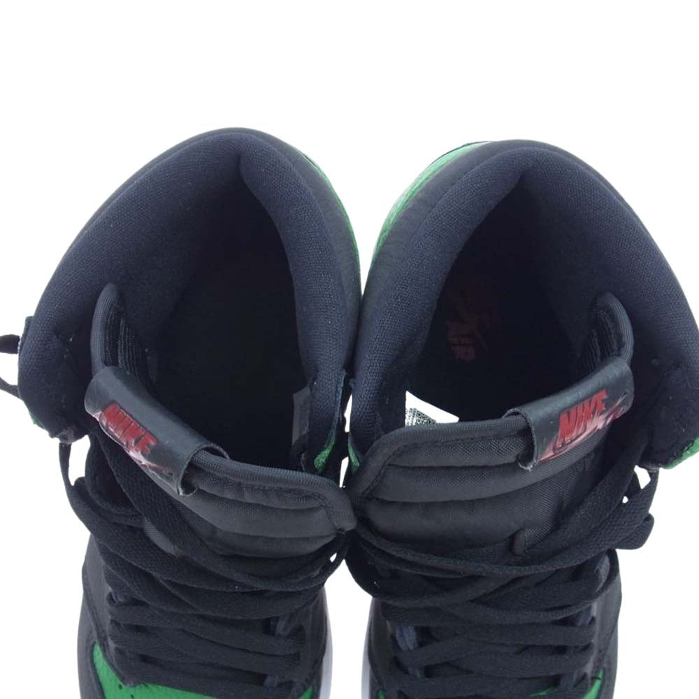 NIKE AIR JORDAN ナイキ ジョーダン 555088-030 1 Retro High OG Black/Pine Green AJ1 レトロ ハイ OG ブラック/パイングリーン スニーカー ブラック系 グリーン系 26.5cm【美品】【中古】