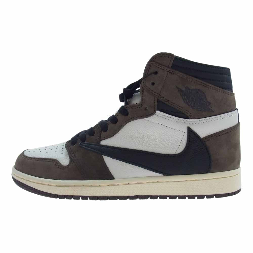 NIKE AIR JORDAN ナイキ ジョーダン CD4487-100 Travis Scott Air Jordan1 AJ1 Retro High OG TS SP Sail/Dark Mocha トラヴィス・スコットレトロ ハイ セイル/ダークモカ スニーカー セイル/ダークモカ 26cm【新古品】【未使用】【中古】