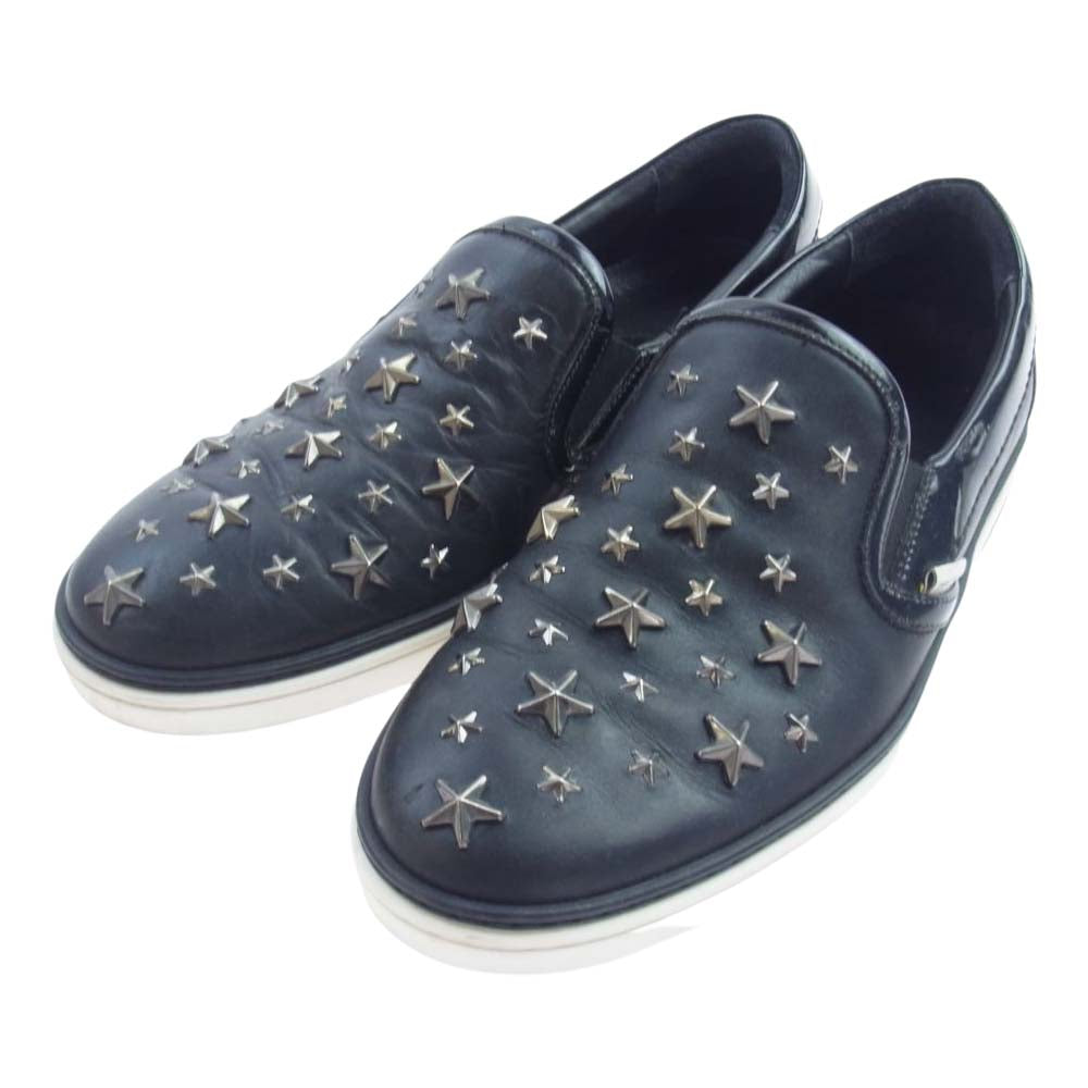 JIMMY CHOO ジミーチュウ GROVE NAS スター スタッズ スニーカー スリッポン ブラック系 42【中古】
