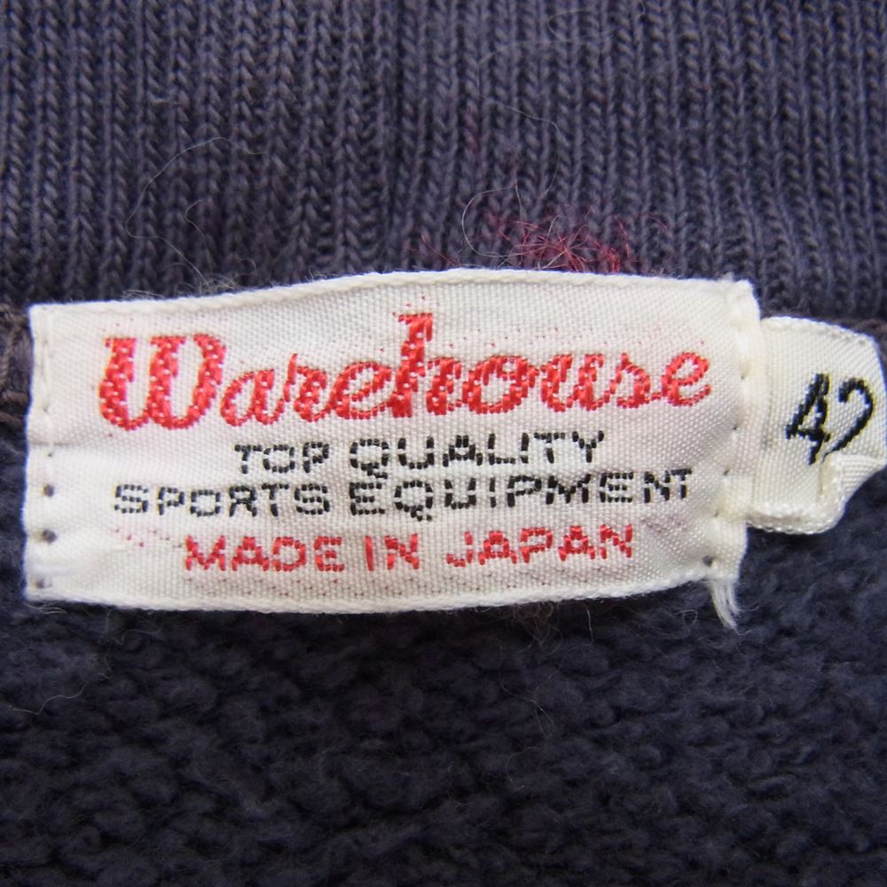 WAREHOUSE ウエアハウス Lot 451 ラグラン フリーダム フルジップ フード パーカー ネイビー系 42【中古】