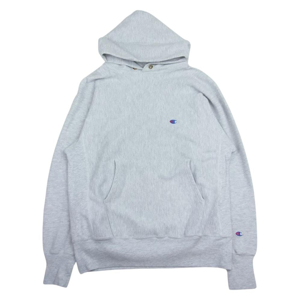 Champion チャンピオン ヴィンテージ 90s USA製 reverse weave リバースウィーブ 目あり スウェット パーカー グレー系 L【中古】