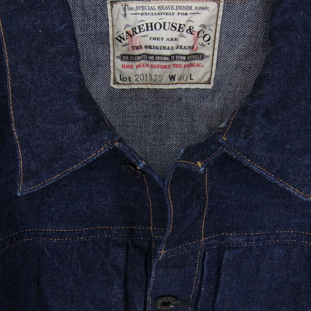 WAREHOUSE ウエアハウス 2013JS JUNKYSTYLE ジャンキースタイル 別注 No2 2019年 モデル 1st ファーストタイプ デニム ジャケット 40【中古】