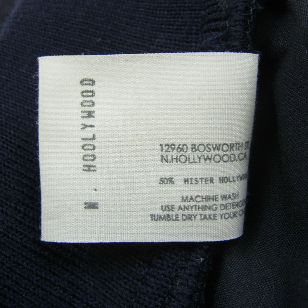 N.HOOLYWOOD エヌハリウッド 91606 ウール リブ イージー ジョガー スラックスパンツ ネイビー系 36【中古】