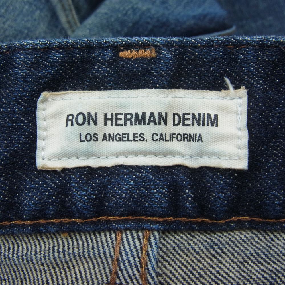 Ron Herman ロンハーマン 2720600076 DENIM ダメージ加工 クラッシュ リペア加工 ジップフライ ストレート デニムパンツ インディゴブルー系 31【中古】