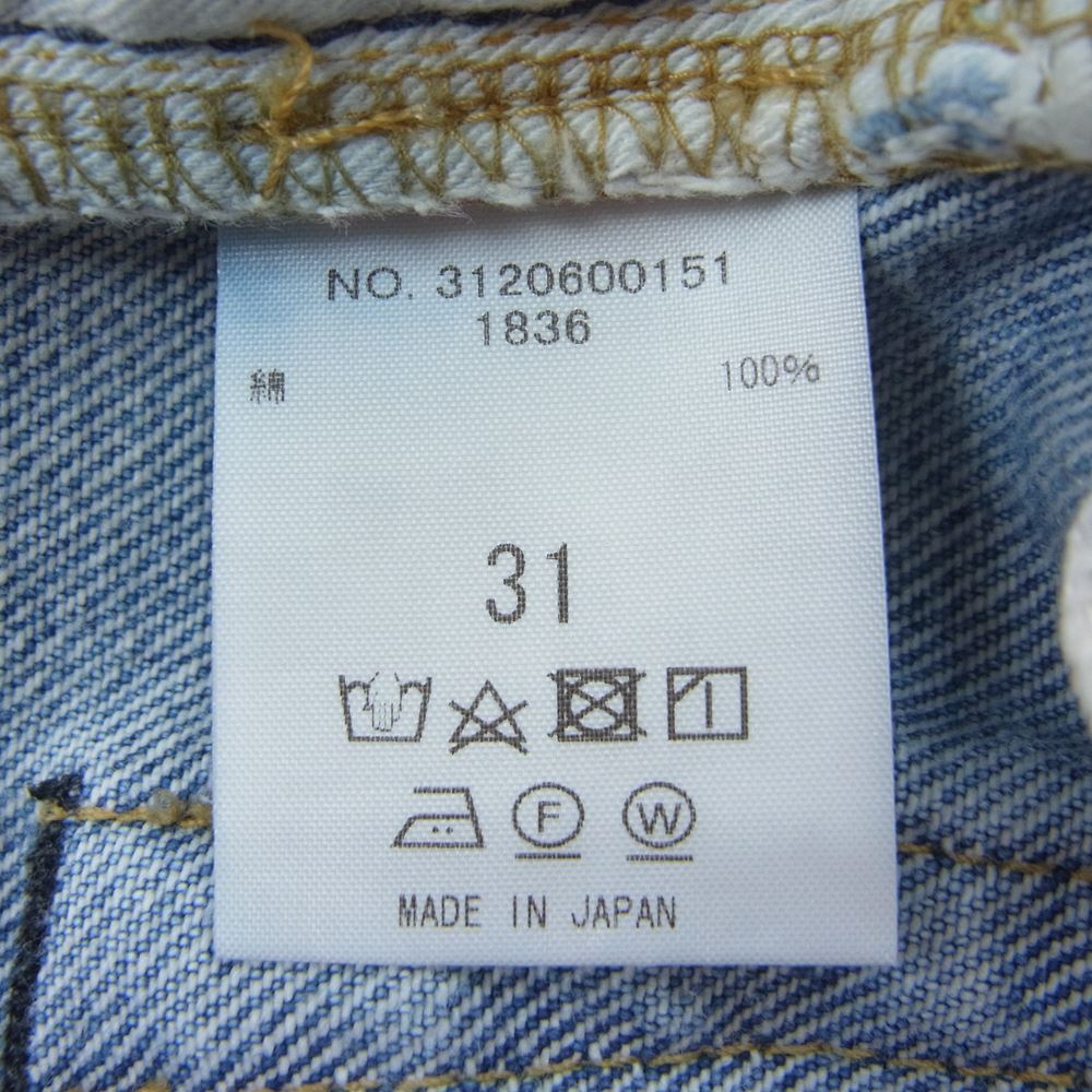 Ron Herman ロンハーマン 3120600151 STRAIGHT DENIM USED加工 赤耳 ボタンフライ ストレート デニムパンツ インディゴブルー系 31【中古】