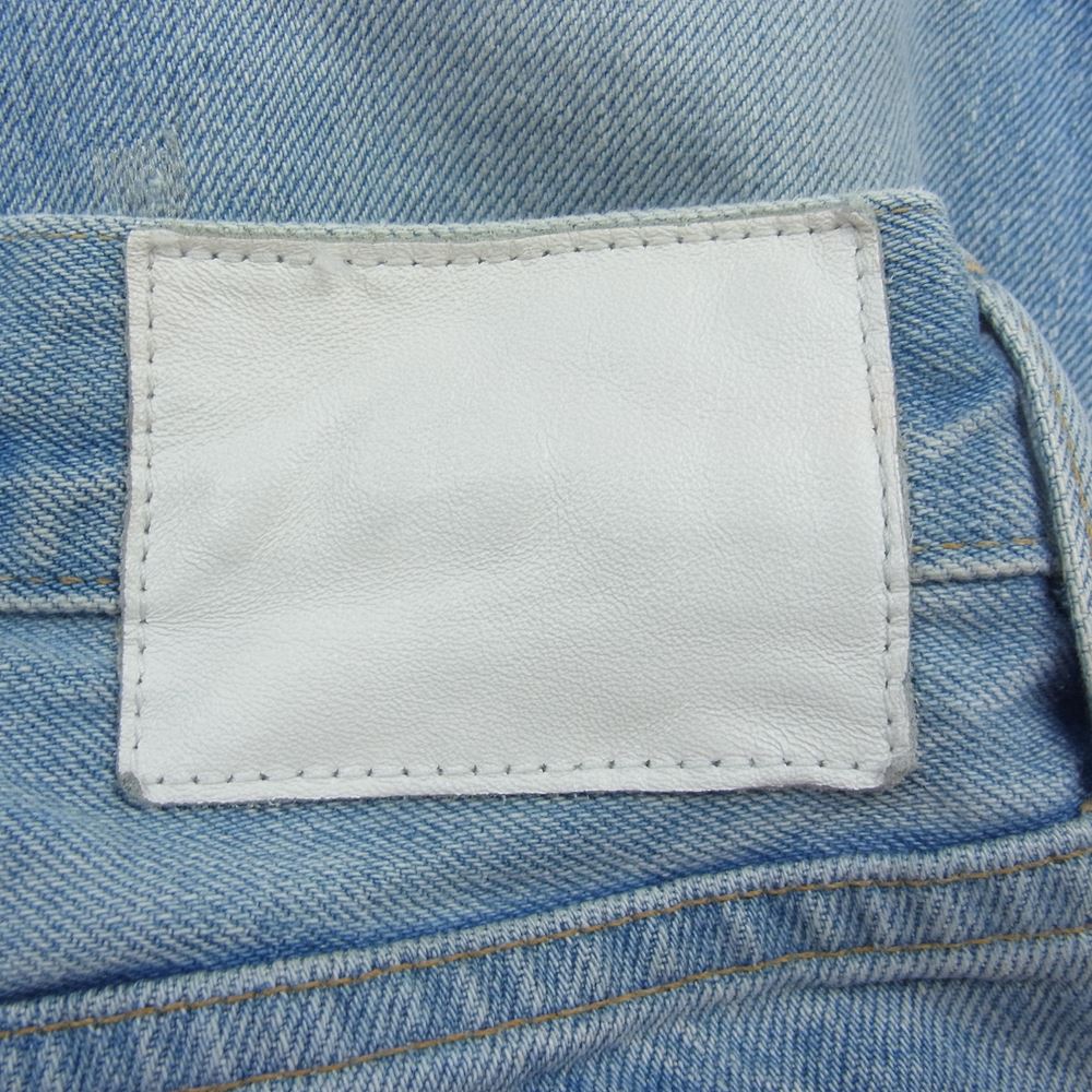 Ron Herman ロンハーマン 2520600138 DENIM USA製 サザビーリーグタグ ダメージ加工 クラッシュ リペア加工 ジップフライ ストレート デニムパンツ インディゴブルー系 31【中古】