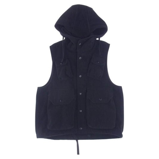 Engineered Garments エンジニアードガーメンツ Field Vest Polyester Fleece フィールド フリース フーディ ベスト ブラック系 XS【中古】