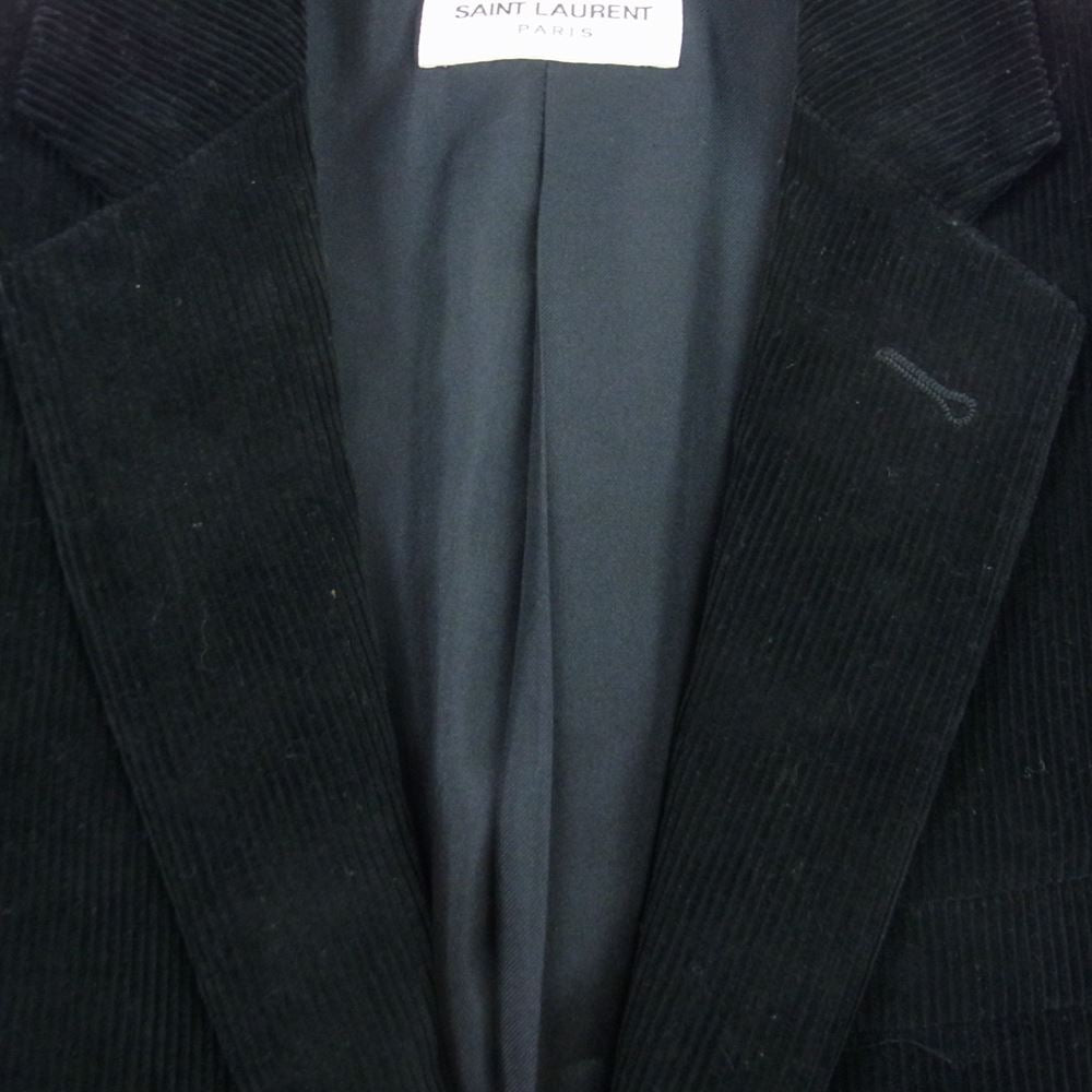 SAINT LAURENT サンローラン 391786 Y934J 2015年 コーデュロイ エルボーパッチ ジャケット ブラック系 44【中古】