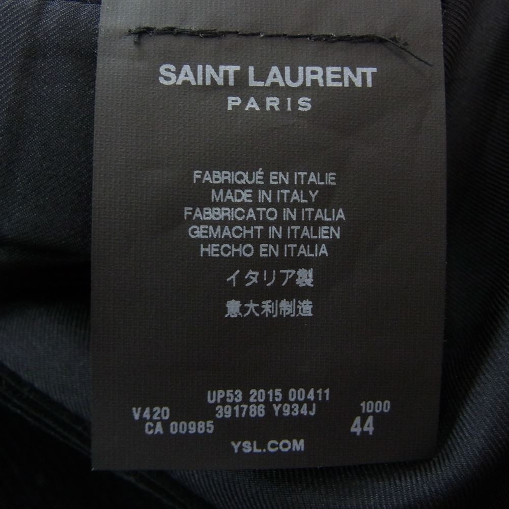 SAINT LAURENT サンローラン 391786 Y934J 2015年 コーデュロイ エルボーパッチ ジャケット ブラック系 44【中古】
