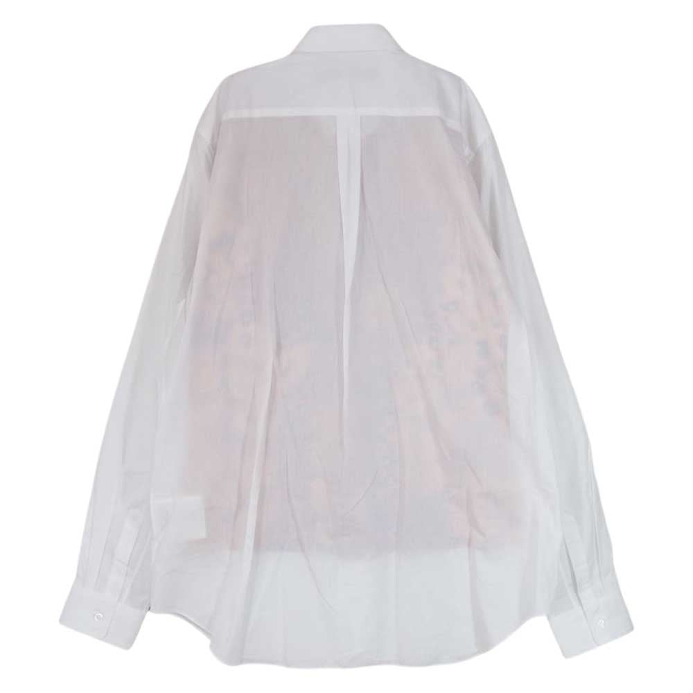 BLACK COMME des GARCONS ブラックコムデギャルソン 23SS 1G-B014-052 コットンブロード レオパード切替 長袖 シャツ レッド系 XL【極上美品】【中古】