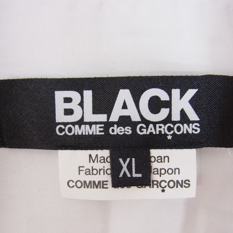 BLACK COMME des GARCONS ブラックコムデギャルソン 23SS 1G-B014-052 コットンブロード レオパード切替 長袖 シャツ レッド系 XL【極上美品】【中古】