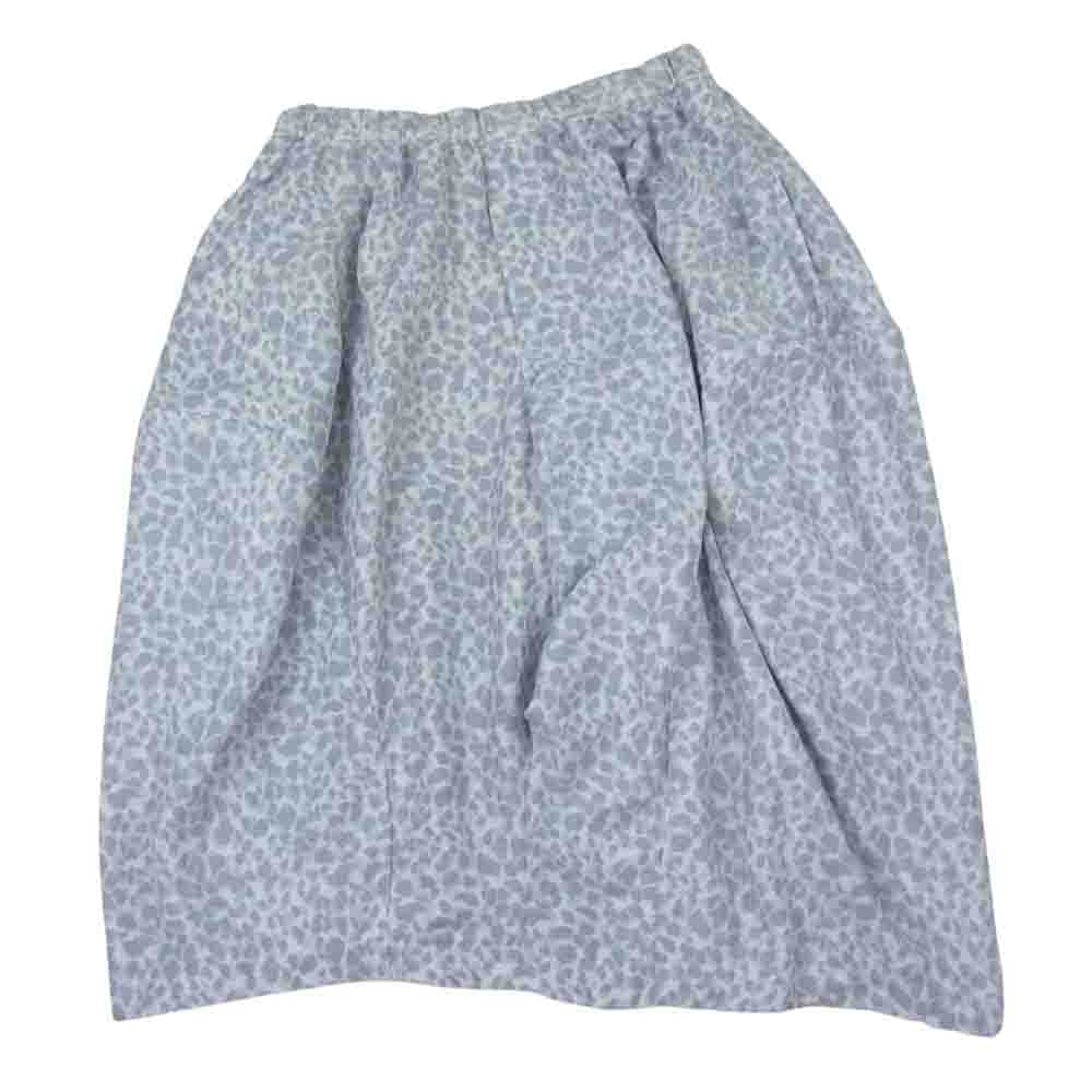 BLACK COMME des GARCONS ブラックコムデギャルソン 23SS 1G-P012-052 レオパード総柄 ウエストギャザー バルーン スカート ホワイト系 M【新古品】【未使用】【中古】