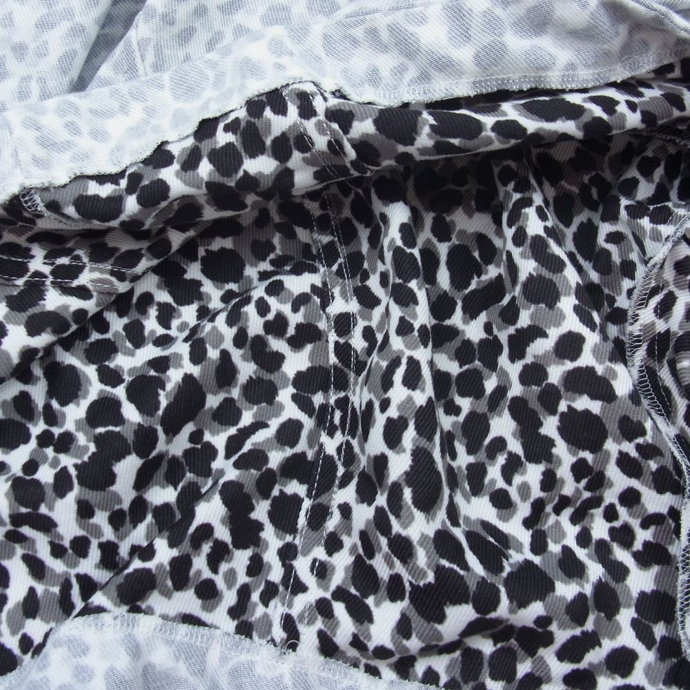 BLACK COMME des GARCONS ブラックコムデギャルソン 23SS 1G-P012-052 レオパード総柄 ウエストギャザー バルーン スカート ホワイト系 M【新古品】【未使用】【中古】