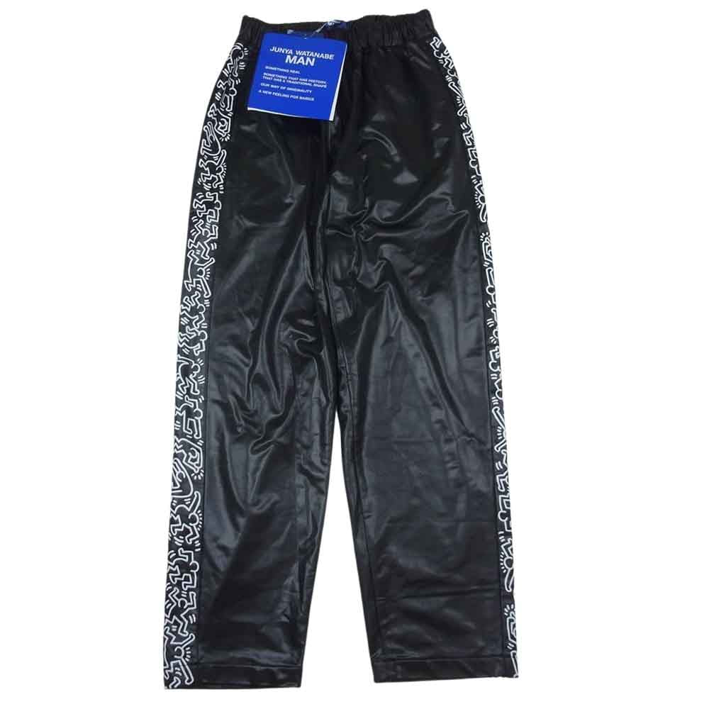 JUNYA WATANABE COMME des GARCONS MAN ジュンヤワタナベコムデギャルソンマン Keith Haring キースへリング 23SS WK-P019-051 エステルコール 裏起毛 カレンダー加工 パンツ ブラック系 S【新古品】【未使用】【中古】