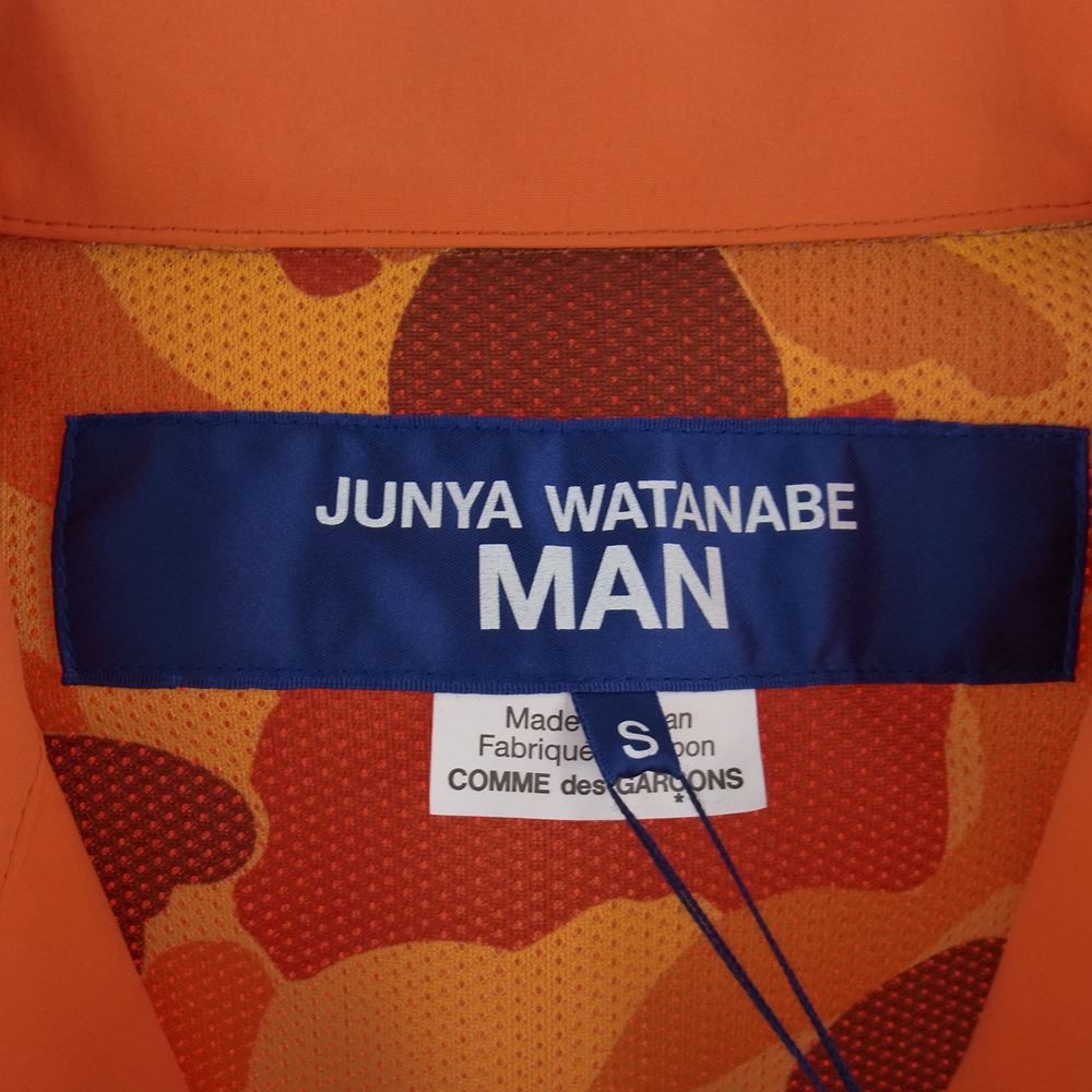 JUNYA WATANABE COMME des GARCONS MAN ジュンヤワタナベコムデギャルソンマン Keith Haring キースへリング 23SS WK-J020-051 ナイロンツイルラミネートプリントコーチジャケット オレンジ系 S【新古品】【未使用】【中古】