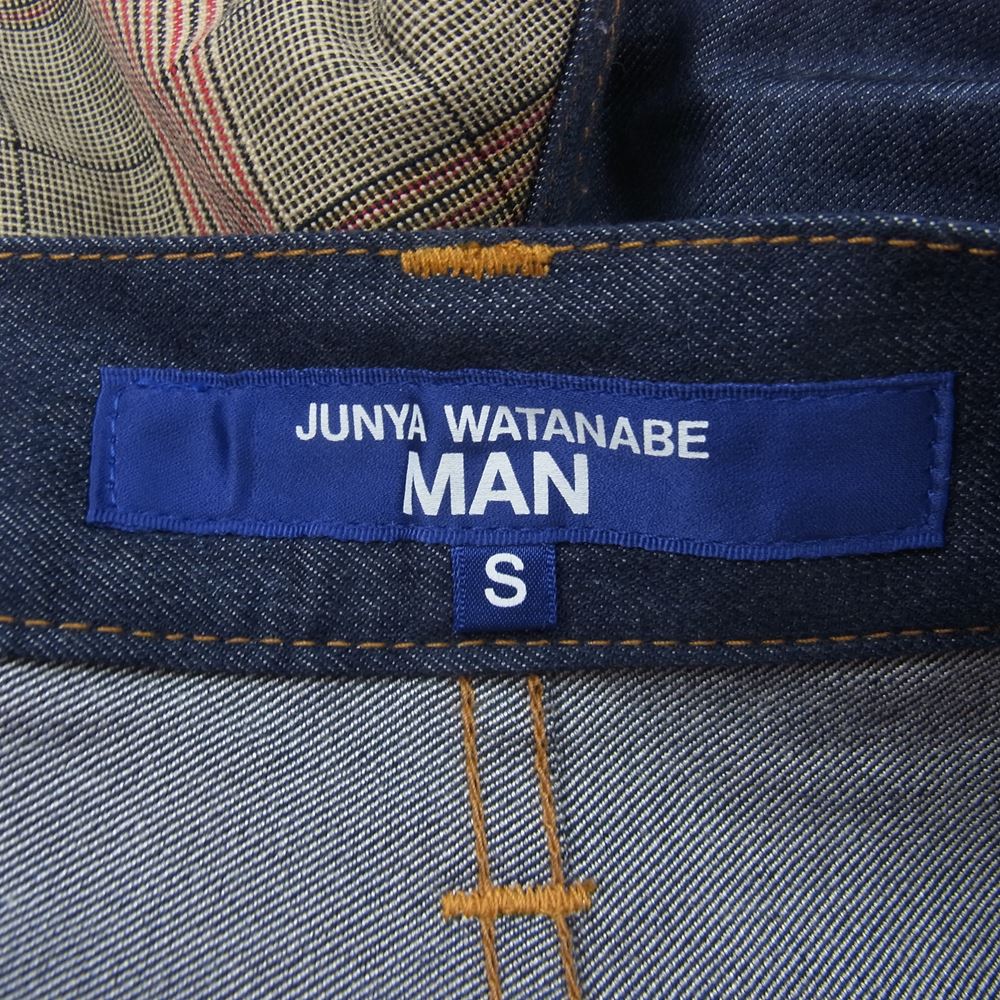 JUNYA WATANABE COMME des GARCONS MAN ジュンヤワタナベコムデギャルソンマン 23SS WK-P022-051 Jean-Michel Basquiat バスキア 綿リヨセルデニム パッチワークMIX パッチワーク デニムパンツ インディゴブルー系 S【新古品】【未使用】【中古】