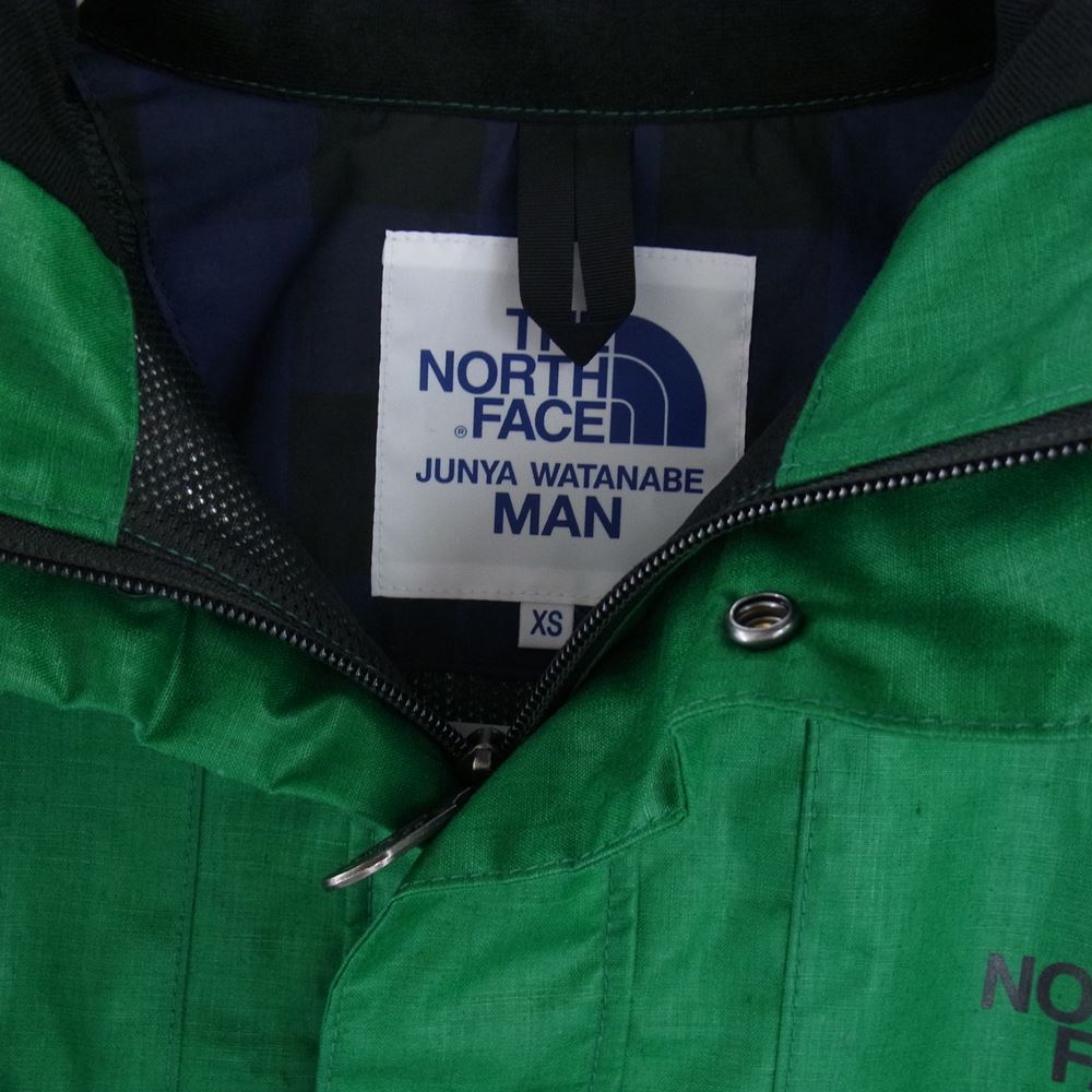 JUNYA WATANABE COMME des GARCONS MAN ジュンヤワタナベコムデギャルソンマン THE NORTH FACE ノースフェイス 23SS WK-J901-100 リネンブロードコーティングラミネート×ナイロンタフタ マウンテンパーカー グリーン系 XS【新古品】【未使用】【中古】