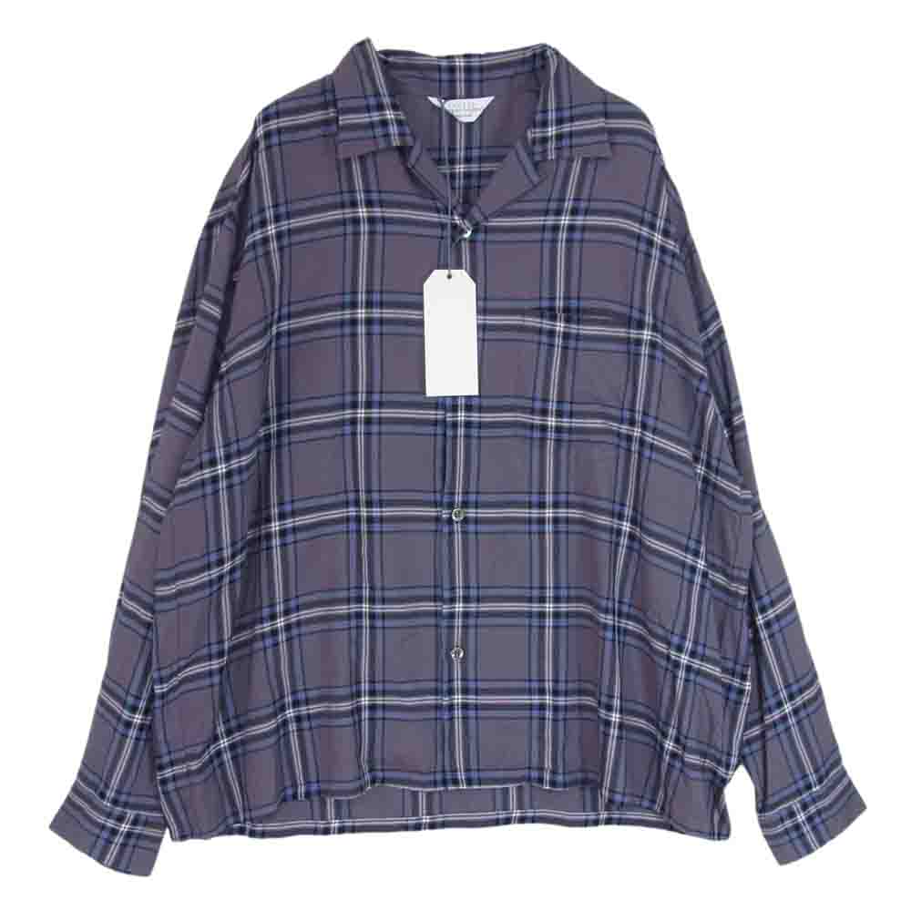 UNUSED アンユーズド US1456 C194S3 レーヨン チェック オープンカラー 長袖 シャツ 3【中古】