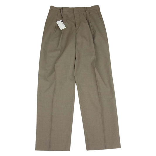 AURALEE オーラリー 21AW A21AP02BH BLUEFACED WOOL WIDE SLACKS ブルーフェイス ウール ワイド スラックスパンツ カーキ系 4【美品】【中古】