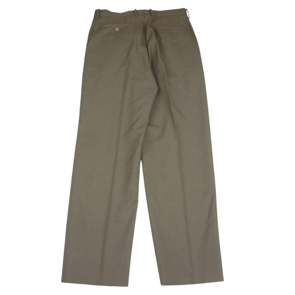AURALEE オーラリー 21AW A21AP02BH BLUEFACED WOOL WIDE SLACKS ブルーフェイス ウール ワイド スラックスパンツ カーキ系 4【美品】【中古】