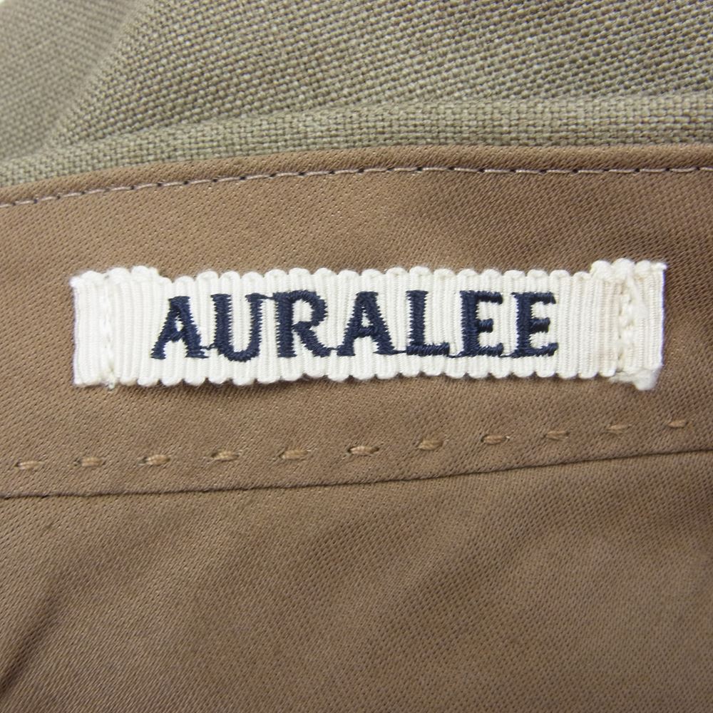 AURALEE オーラリー 21AW A21AP02BH BLUEFACED WOOL WIDE SLACKS ブルーフェイス ウール ワイド スラックスパンツ カーキ系 4【美品】【中古】
