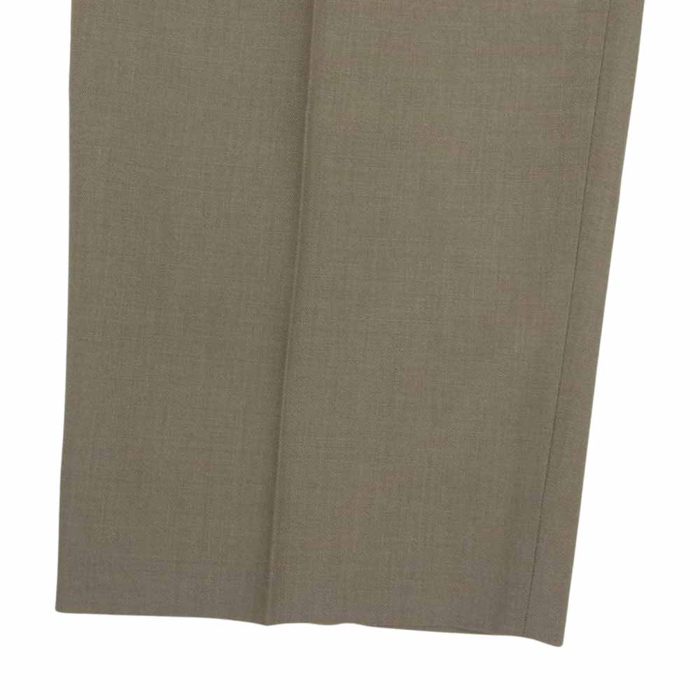 AURALEE オーラリー 21AW A21AP02BH BLUEFACED WOOL WIDE SLACKS ブルーフェイス ウール ワイド スラックスパンツ カーキ系 4【美品】【中古】