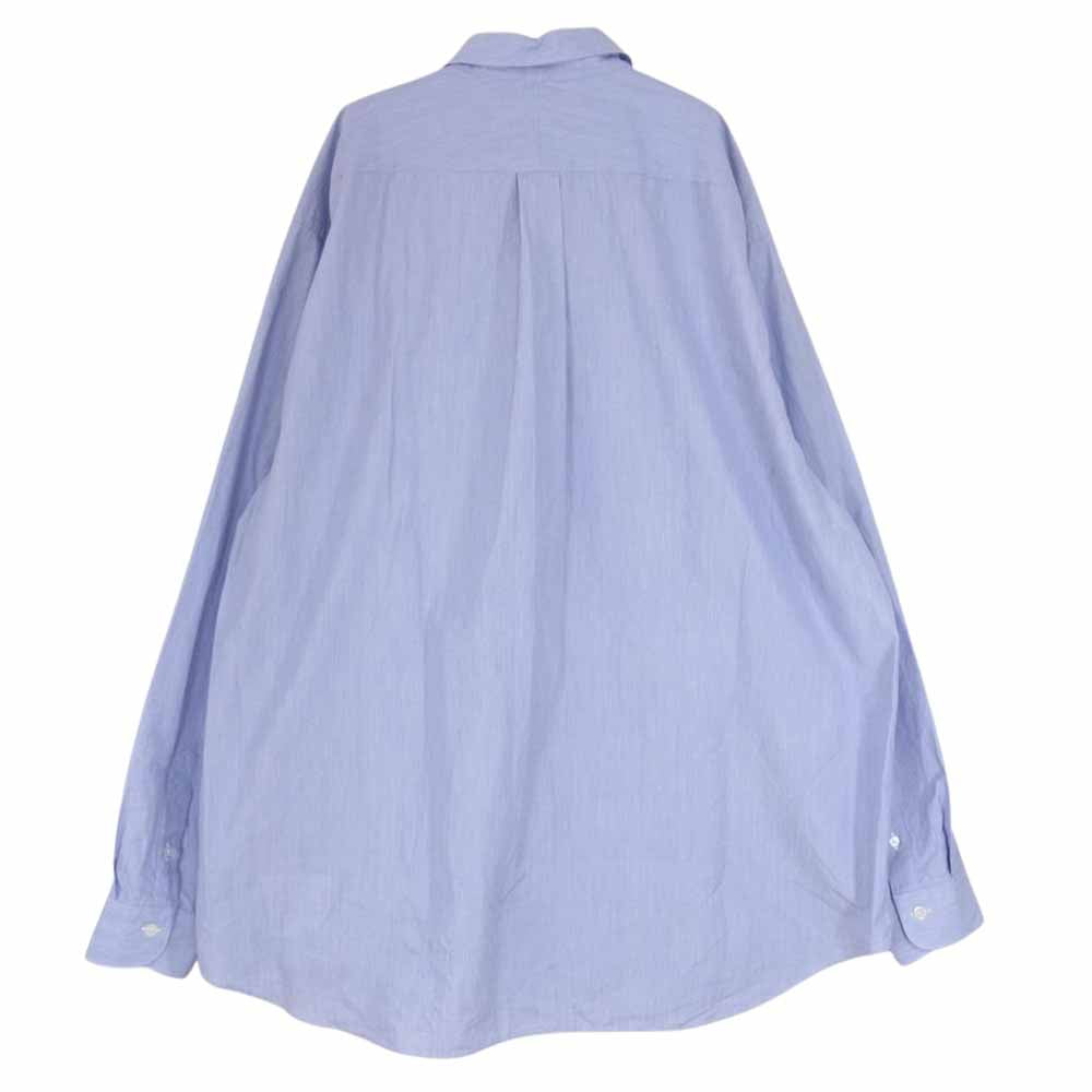 COMOLI コモリ 22AW W03-02001 コモリシャツ 長袖 シャツ SAX STRIPE サックスストライプ ライトブルー系 3【美品】【中古】