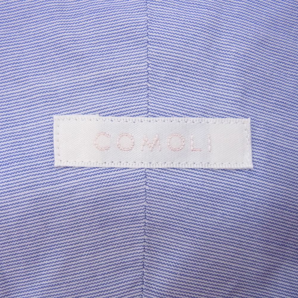 COMOLI コモリ 22AW W03-02001 コモリシャツ 長袖 シャツ SAX STRIPE サックスストライプ ライトブルー系 3【美品】【中古】