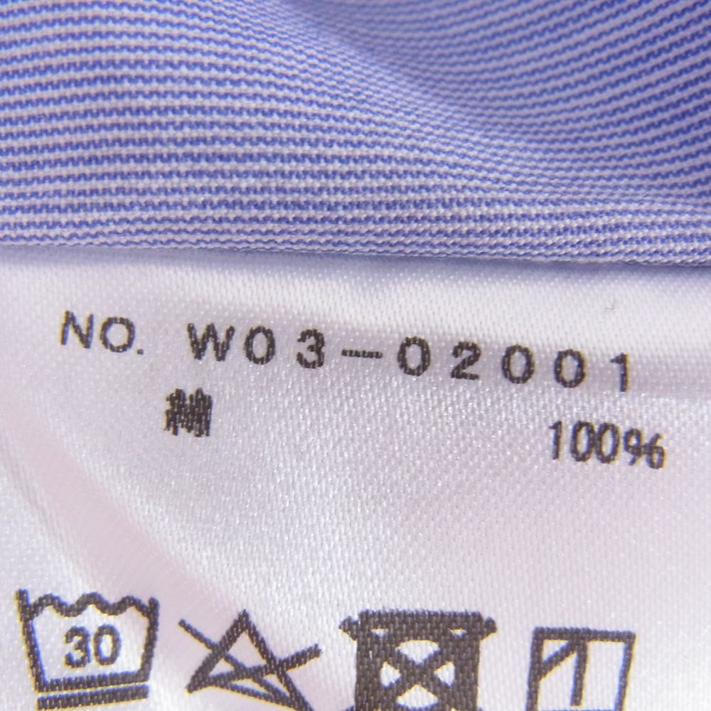 COMOLI コモリ 22AW W03-02001 コモリシャツ 長袖 シャツ SAX STRIPE サックスストライプ ライトブルー系 3【美品】【中古】