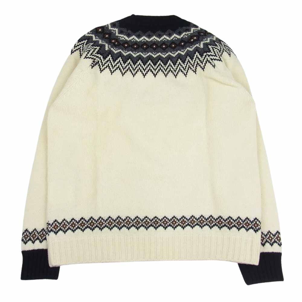 JUNYA WATANABE COMME des GARCONS MAN ジュンヤワタナベコムデギャルソンマン 21AW WH-N001-051 NORDIC SWEATER ウールジャガード ノルディック ニット セーター ホワイト系 L【美品】【中古】