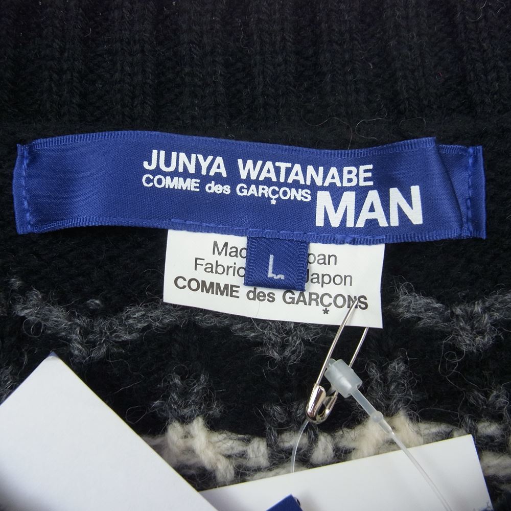 JUNYA WATANABE COMME des GARCONS MAN ジュンヤワタナベコムデギャルソンマン 21AW WH-N001-051 NORDIC SWEATER ウールジャガード ノルディック ニット セーター ホワイト系 L【美品】【中古】