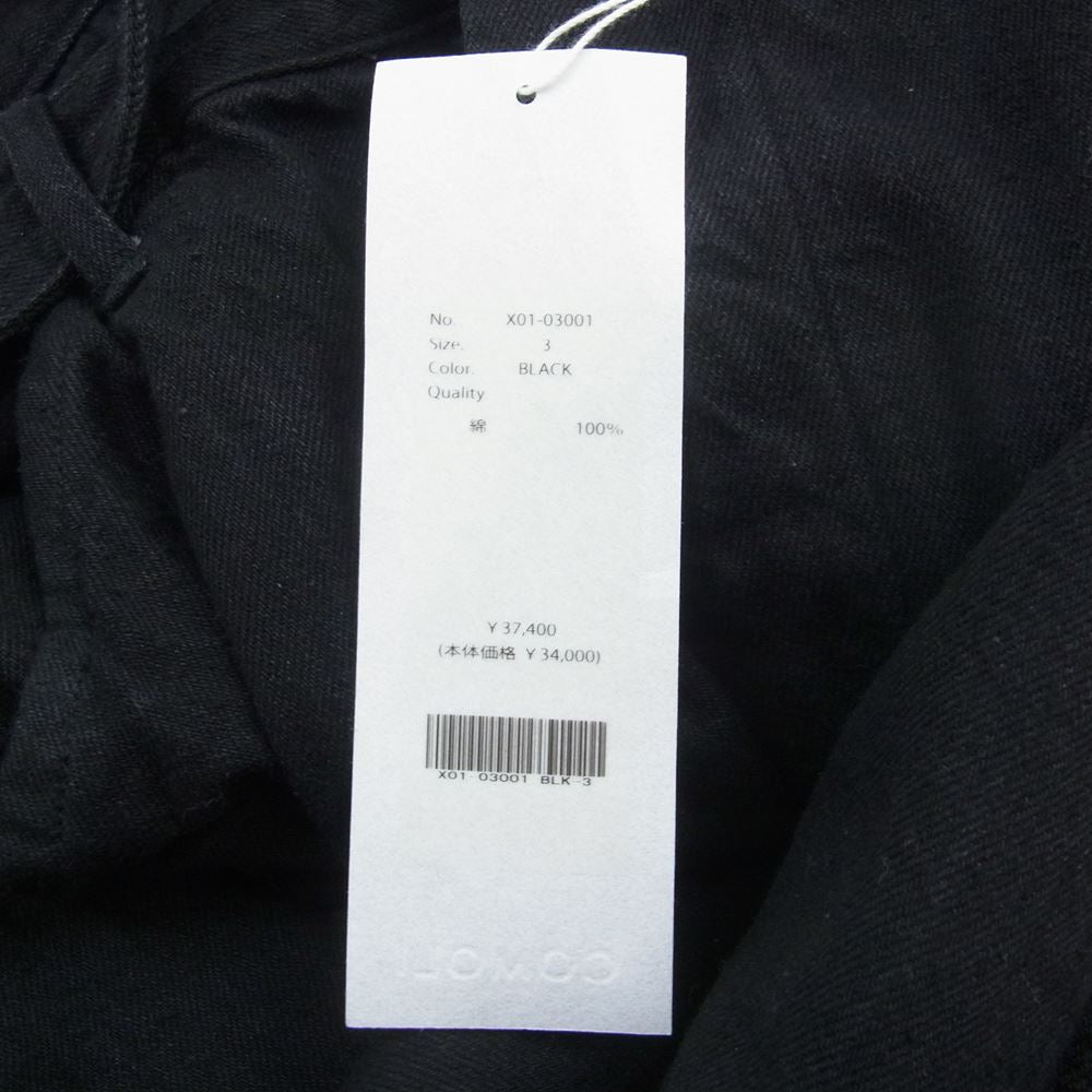 COMOLI コモリ 23SS X01-03001 デニム ベルテッド パンツ ブラック系 3【中古】