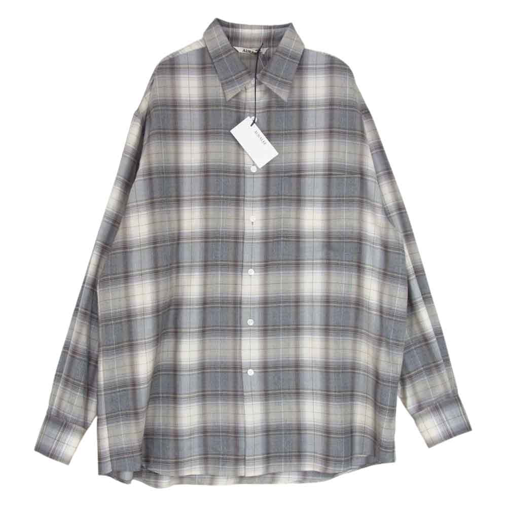 AURALEE オーラリー ウールチェックシャツ サイズ4 美品 - www