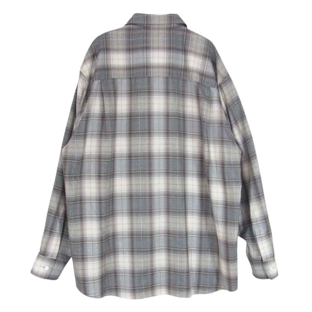 AURALEE オーラリー 22AW A22AS01LC SUPER LIGHT WOOL CHECK SHIRTS スーパーライト ウール チェック 長袖 シャツ 5（Lサイズ）【美品】【中古】