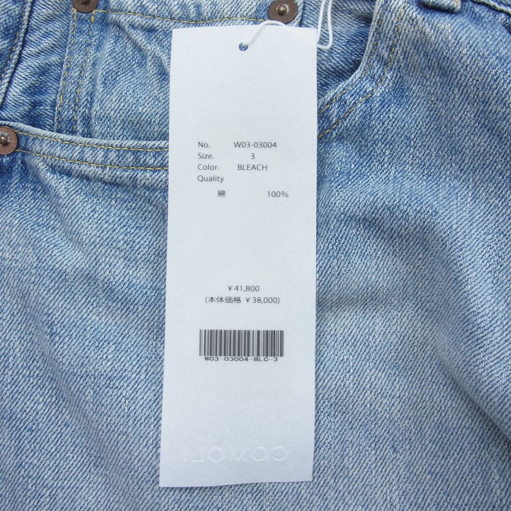 COMOLI コモリ 22AW Ｗ03-03004 デニム 5P パンツ ブリーチ ウォッシュ インディゴブルー系 3【中古】