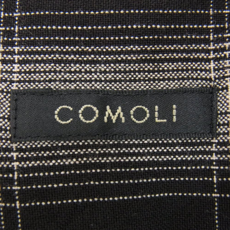 COMOLI コモリ 23SS X01-02008 レーヨンチェック オープンカラーシャツ