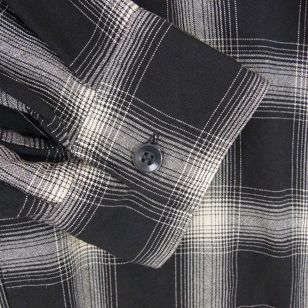 COMOLI コモリ 23SS X01-02008 レーヨンチェック オープンカラーシャツ 3【美品】【中古】