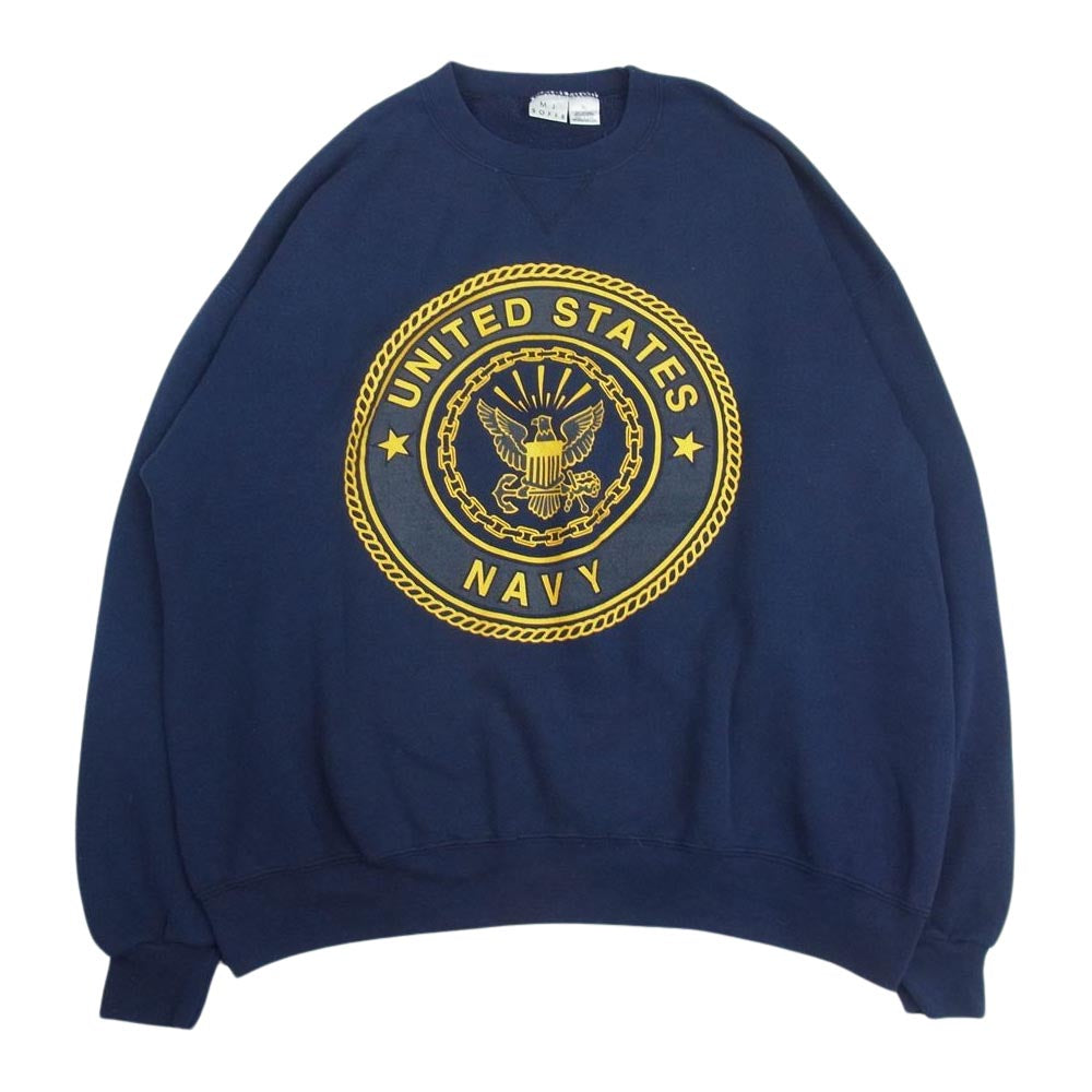 ソフィー ヴィンテージ USA製 80s~90s 刺繍タグ Navy カレッジ ロゴ プリント スウェット ネイビー系 XL【中古】