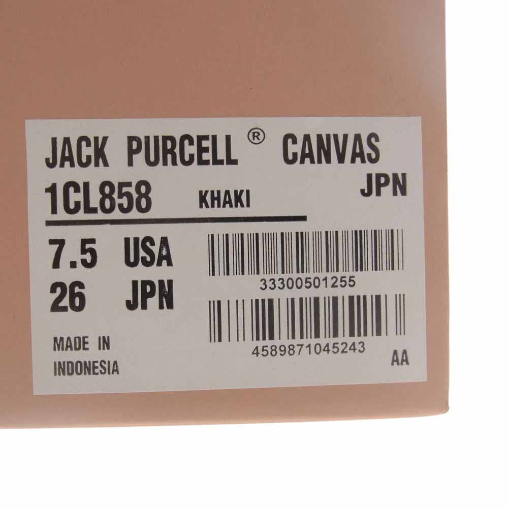 CONVERSE コンバース 1CL858 Addict アディクト JACK PURCELL CANVAS ジャックパーセル キャンバス ローカット スニーカー  カーキ系 26.0cm【新古品】【未使用】【中古】