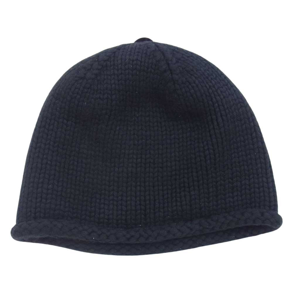 CHROME HEARTS クロムハーツ（原本有） 国内正規品 BEANIE CRS CASH カシミヤ カシミア レザー クロスパッチ クロスボール ビーニー ニット帽 ブラック系【中古】
