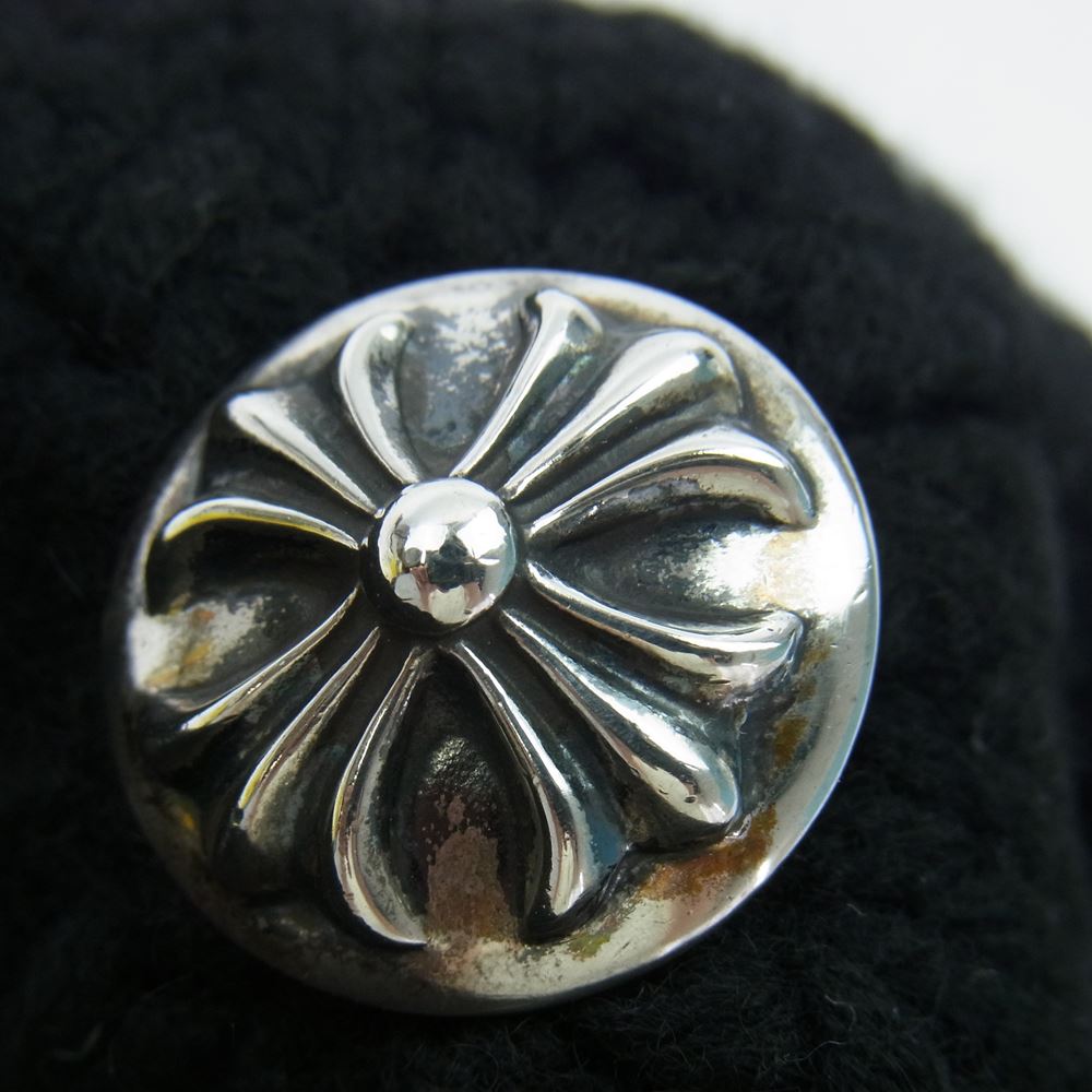 CHROME HEARTS クロムハーツ（原本有） 国内正規品 BEANIE CRS CASH カシミヤ カシミア レザー クロスパッチ クロスボール ビーニー ニット帽 ブラック系【中古】