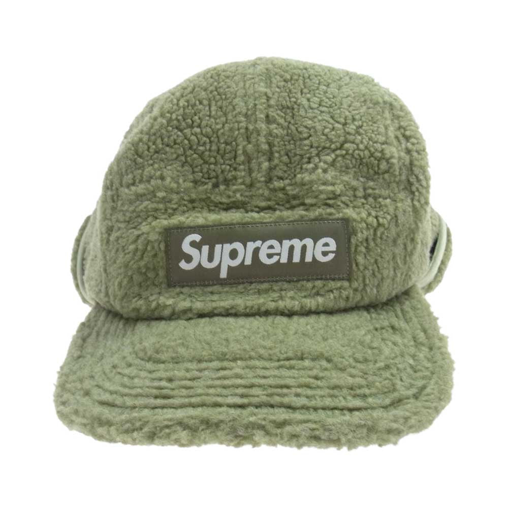 Supreme シュプリーム 20AW Deep Pile Earflap Camp Cap ディープパイル イヤーフラップ キャンプ キャップ ボックスロゴ 帽子 カーキ系【中古】