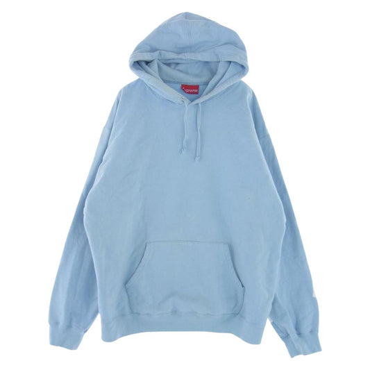 Supreme シュプリーム 21SS Big Logo Hooded Sweatshirt ビッグロゴ フーデッド スウェットシャツ プルオーバー パーカー ライトブルー系 L【中古】