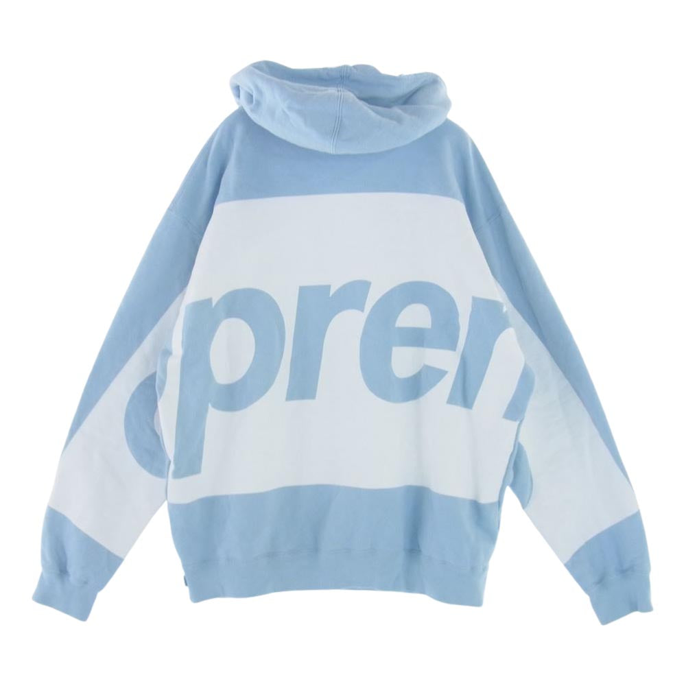 Supreme シュプリーム 21SS Big Logo Hooded Sweatshirt ビッグロゴ フーデッド スウェットシャツ プルオーバー パーカー ライトブルー系 L【中古】